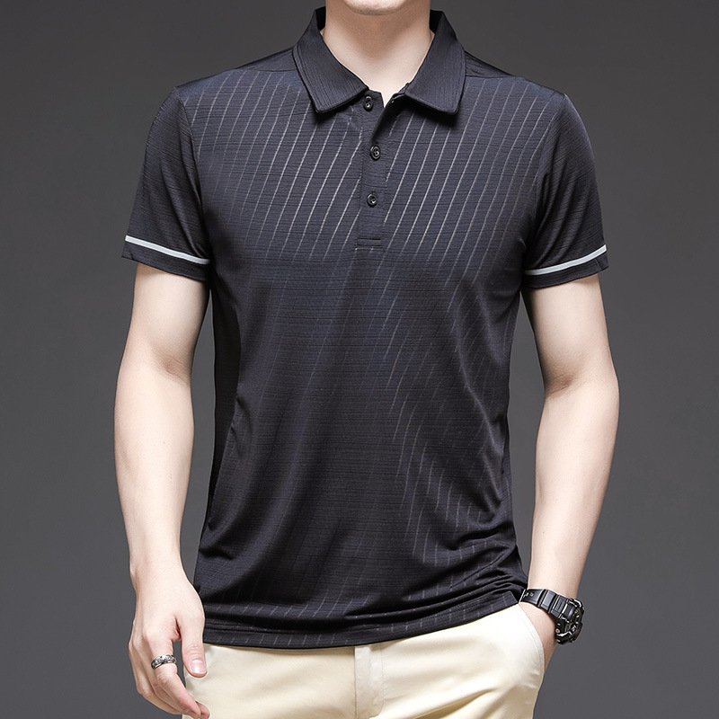 Sports And Leisure Polo t-Shirt Golf Badminton Tennis Sport Quality Polo t-Shirt Ice Silk Short Sleeve Men'S T-Shirt