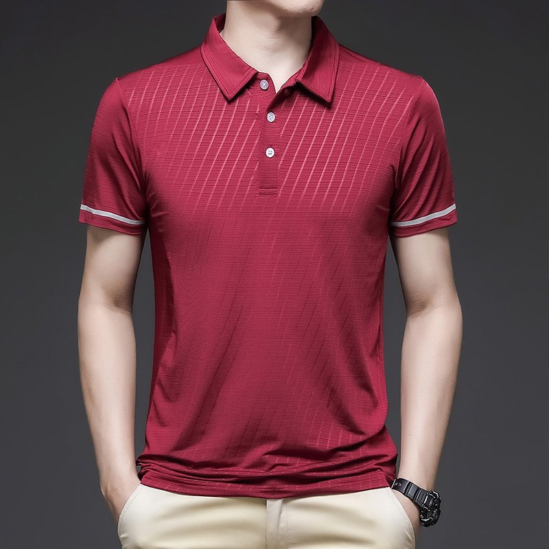 Sports And Leisure Polo t-Shirt Golf Badminton Tennis Sport Quality Polo t-Shirt Ice Silk Short Sleeve Men'S T-Shirt
