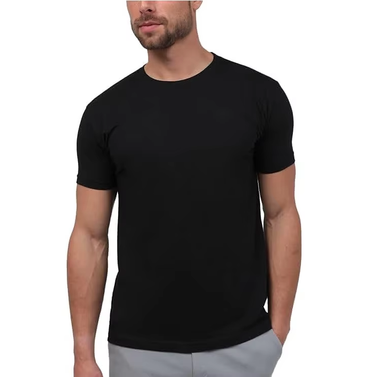 Mens T Shirt with Logo - Short Sleeve Crew Neck Soft Fitted Tees S - 4XL Fresh Classic Basic Tshirts