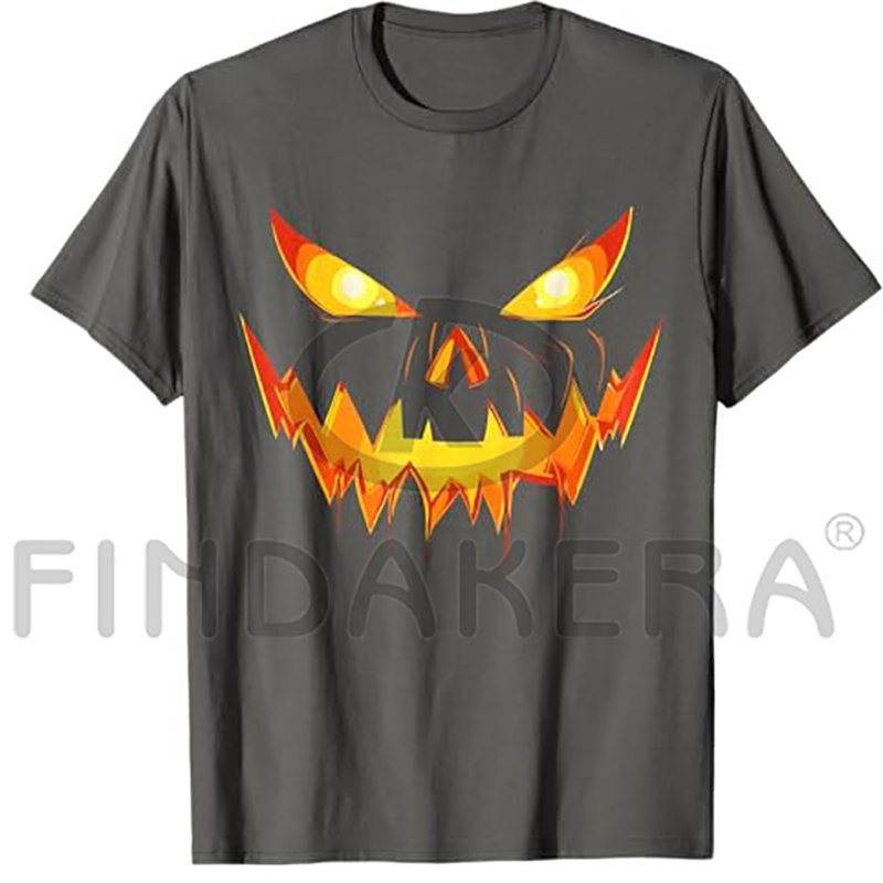Halloween Scary Pumpkin Pattern Logo Men's T-Shirts Multiple Color Options Fashion Casual T-Shirts For Men