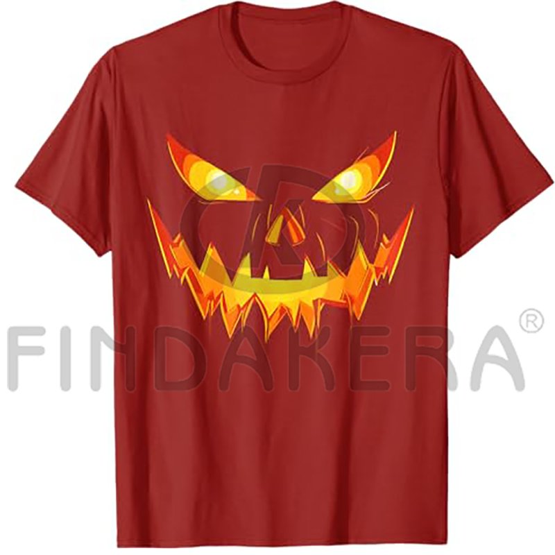 Halloween Scary Pumpkin Pattern Logo Men's T-Shirts Multiple Color Options Fashion Casual T-Shirts For Men
