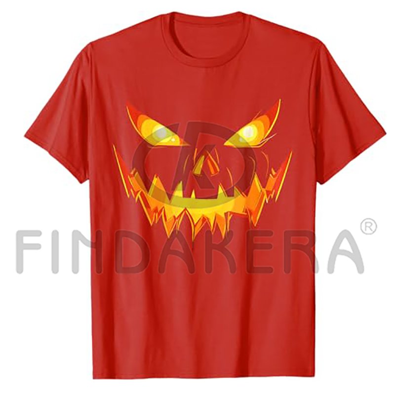 Halloween Scary Pumpkin Pattern Logo Men's T-Shirts Multiple Color Options Fashion Casual T-Shirts For Men