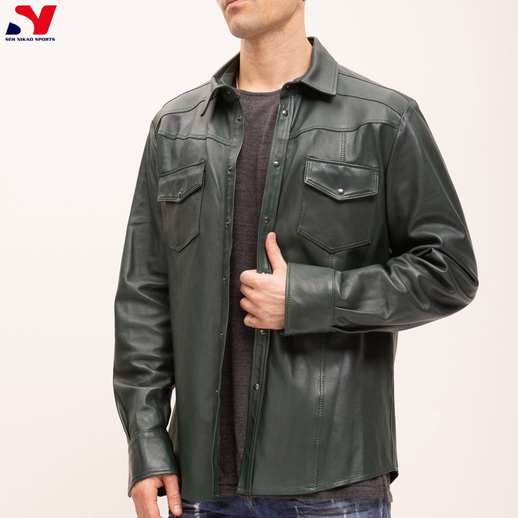 Men's Shirt Suede Leather Shirts For Men In Bulk High Quality Made In Pakistan ODM/OEM Designs low cost cheap price