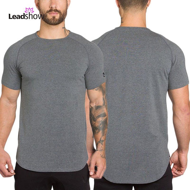 Mens fitness apparel Blank Custom Cut Off Workout Fitness Tracksuit Polyester Mens Gym Wear Mens T Shirt