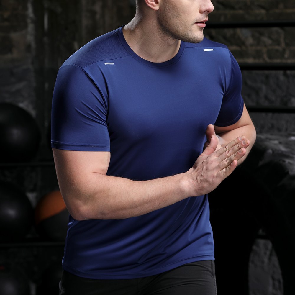 Men's Fitness Gym Shirts Joggers Quick-Drying Dryfit Sports Wear over Muscle Compression Blank Design for Sublimation T-shirt