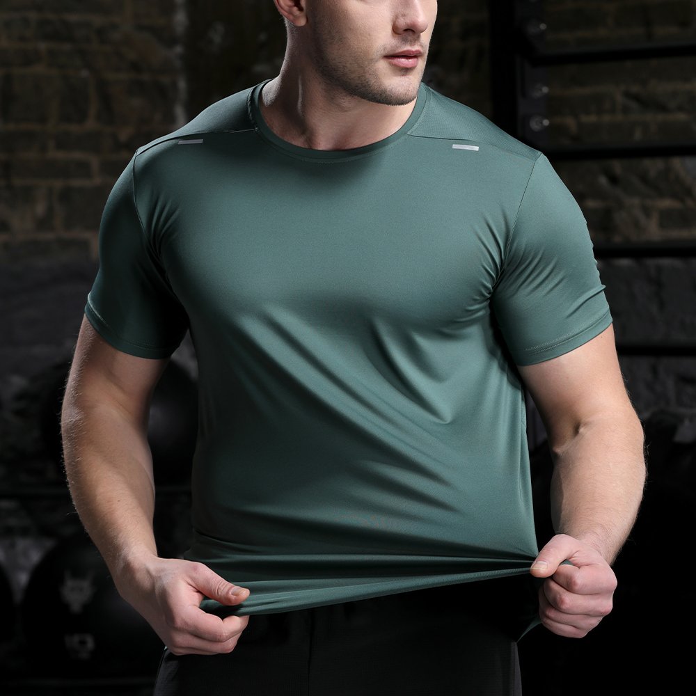 Men's Fitness Gym Shirts Joggers Quick-Drying Dryfit Sports Wear over Muscle Compression Blank Design for Sublimation T-shirt