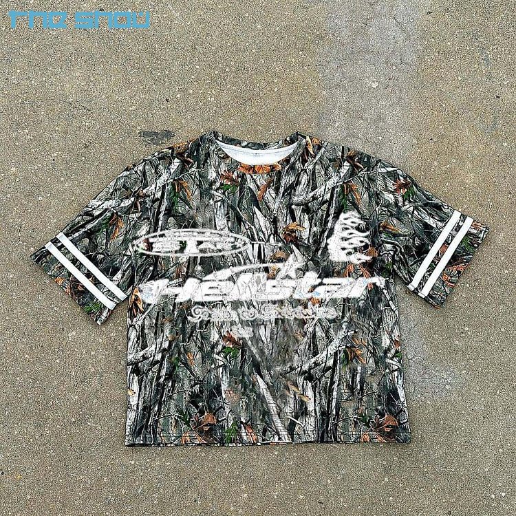 Customize Streetwear Boxy Tee Print Jersey Tshirt Round Neck 100% Cotton Real Tree Camo Graphic Short Sleeve T-Shirt For Men
