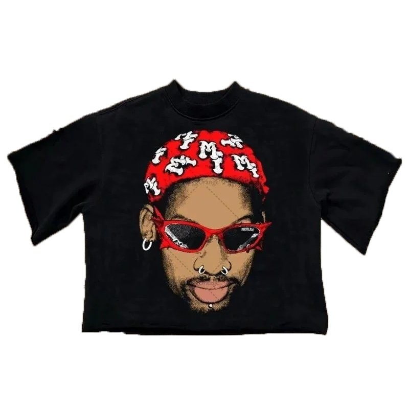 Men's T Shirts Y2k Harajuku Printed T-shirts And American Fashion Brand Oversized Short-sleeved Tops Men Retro Casual Wear