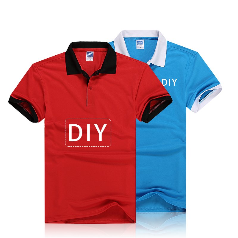 Men's Polo short sleeve casual Solid Color Custom Embroidered Pullover T-shirt