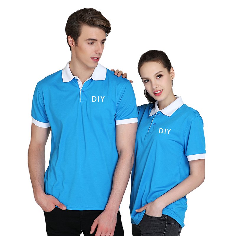 Men's Polo short sleeve casual Solid Color Custom Embroidered Pullover T-shirt