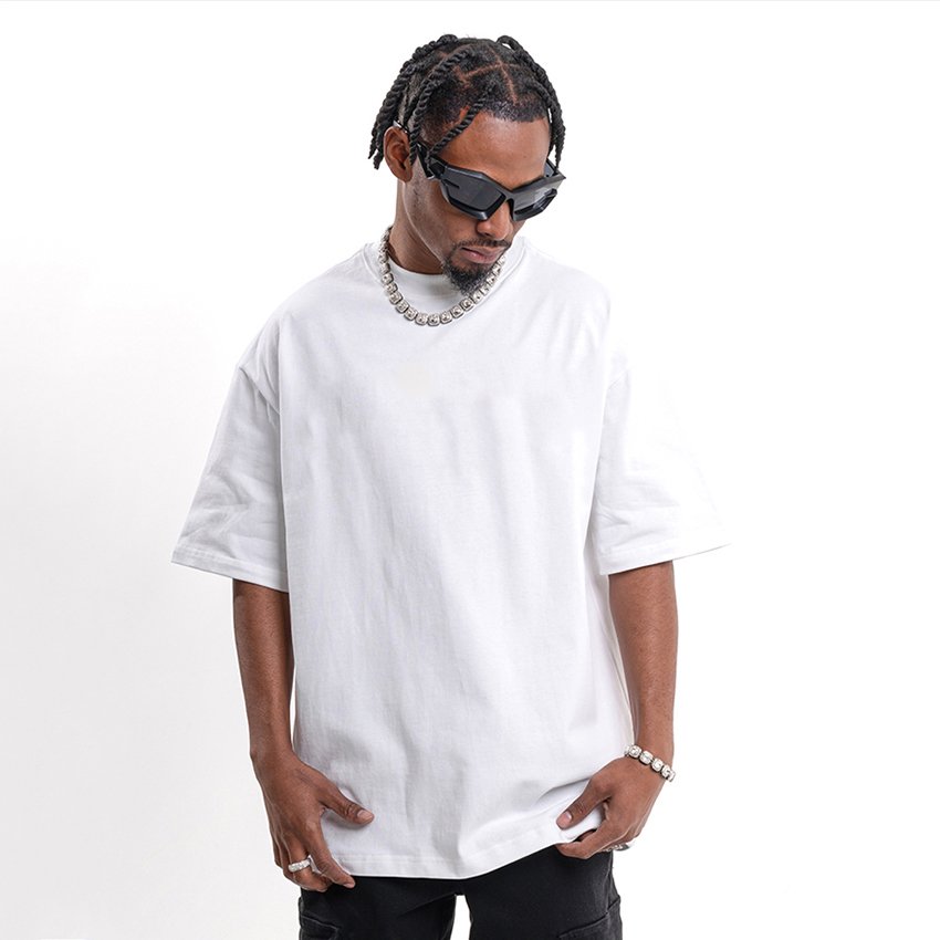 new design luxury quality cotton loose fit little drop shoulder brand blank men t shirt oversized streetwear