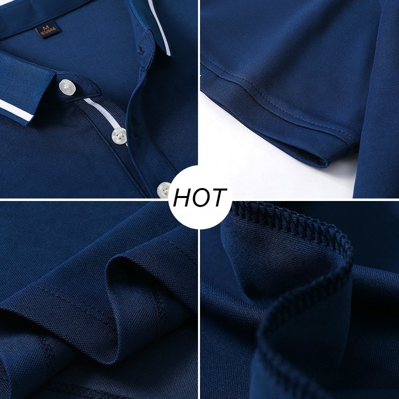 YYW Wholesale high-quality ice silk short-sleeved knitted polo shirt men's clothing lapel slim casual T-shirt men