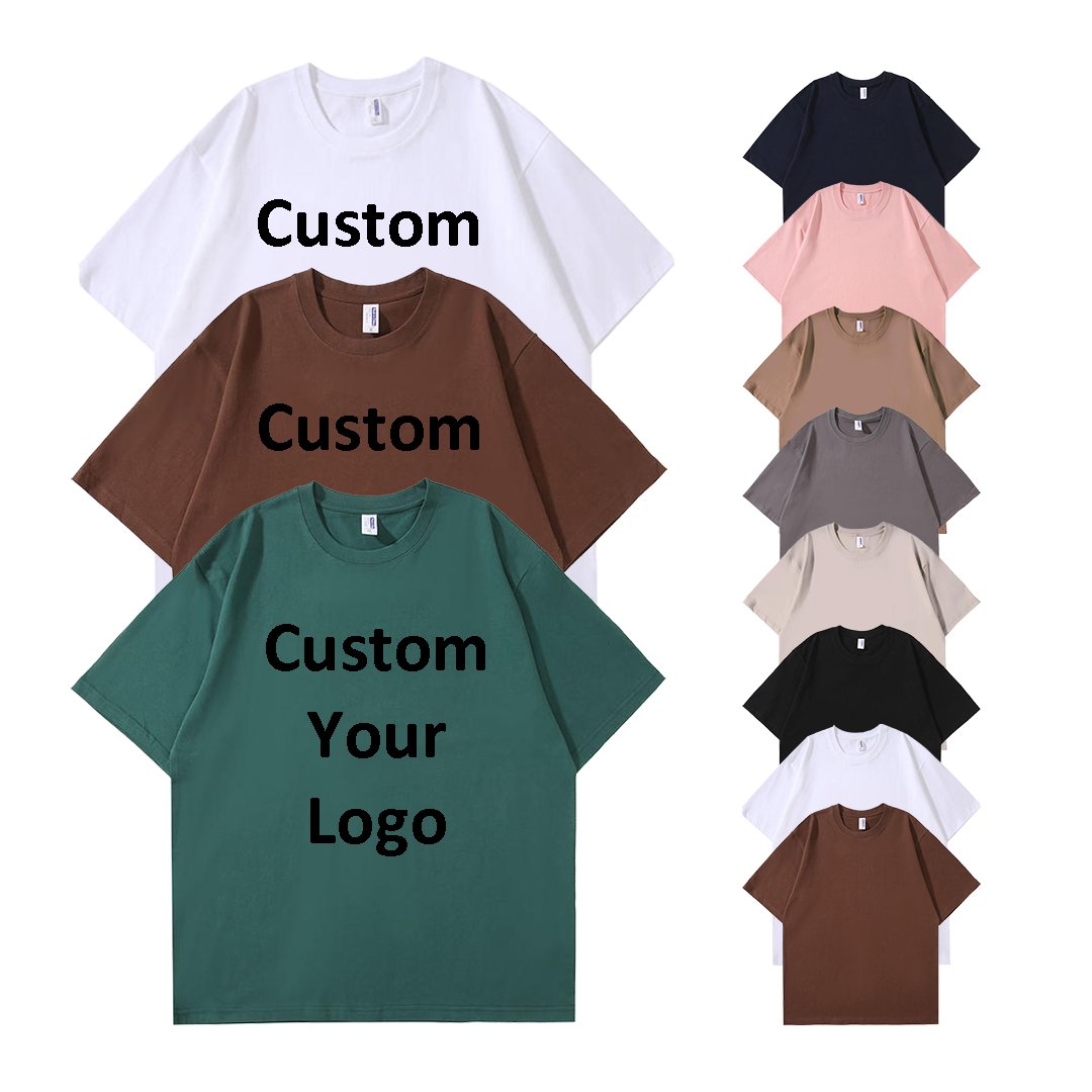 Custom Logo Printing High Quality 240 gsm 100% Cotton Wholesale Oversize Women ans Men's T-shirt plain t-shirt sport tshirt