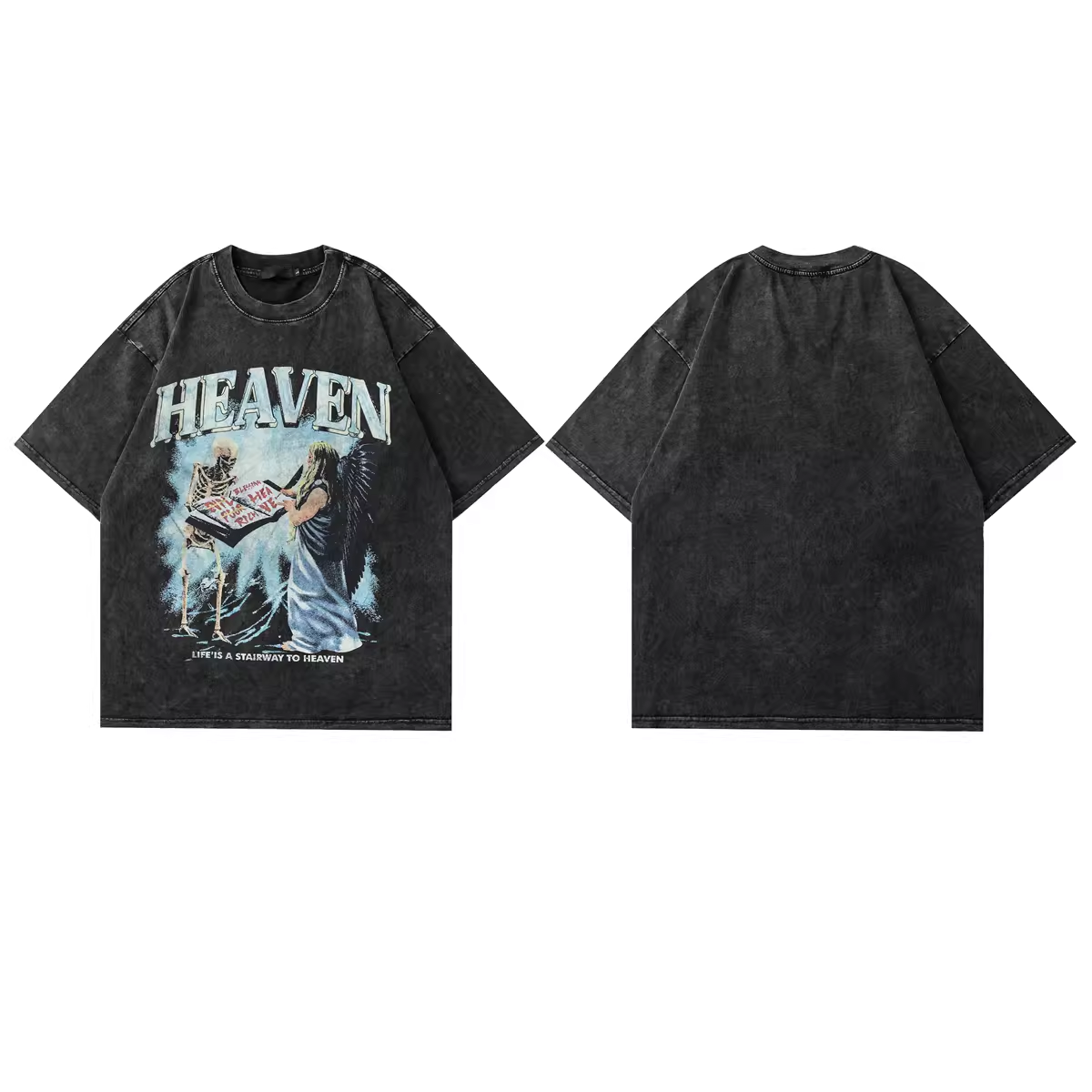Customized summer acid washed oversize T-shirt digital printing Heavy men's t shirt