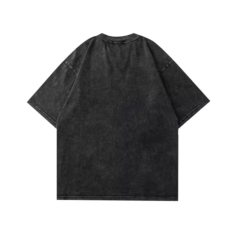 Customized summer acid washed oversize T-shirt digital printing Heavy men's t shirt