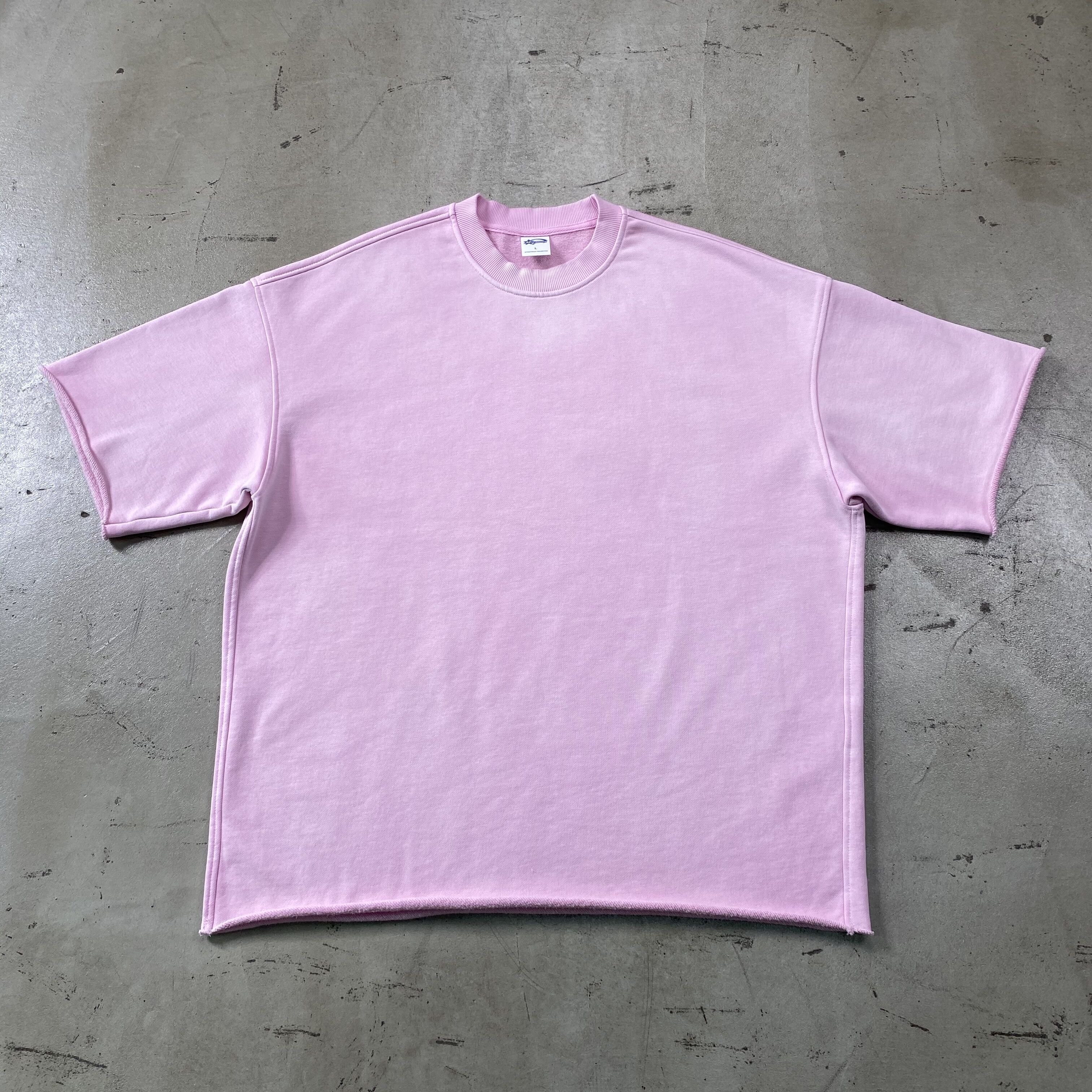 High Quality 360gsm Water Wash Raw Edge Distort Unisex T-shirt Cotton French Terry Vintage French Terry Men's T-shirt