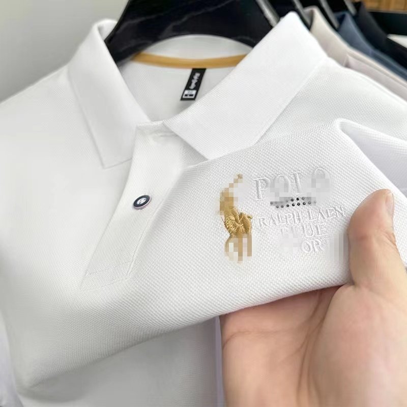 Summer business new T-shirt short sleeve men's polo shirt lapel leisure solid color fashion embroidery T-shirt