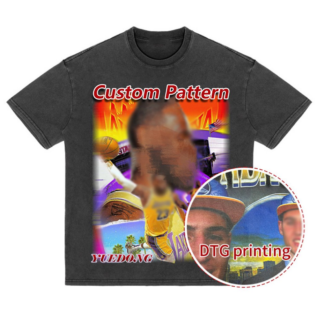 Dtg Print Streetwear Graphic Tees Blank Tshirt Plus Size Men'S Clothing Acid Wash T-Shirt Mens Custom Vintage Oversized T Shirts