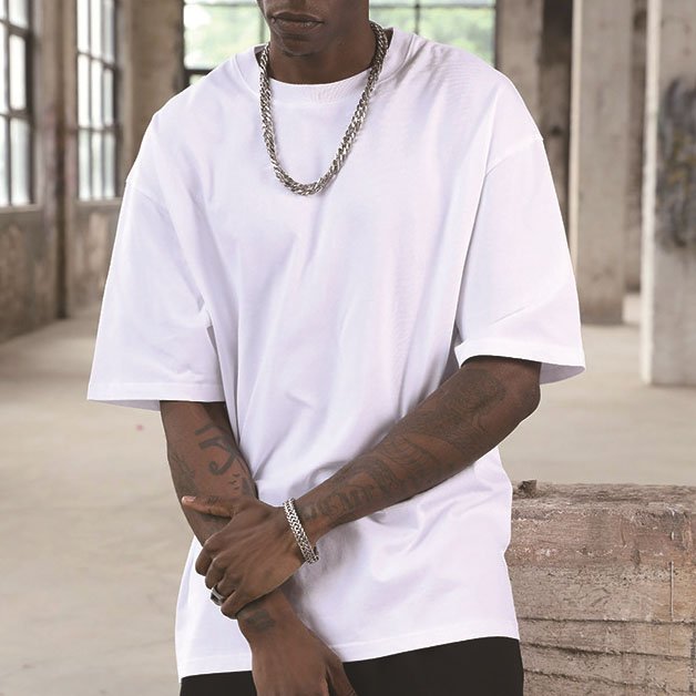 New Arrival Custom Logo 240gsm 100% Cotton Oversize T-shirt Drop Shoulder T Shirts Round Neck Men T-shirt