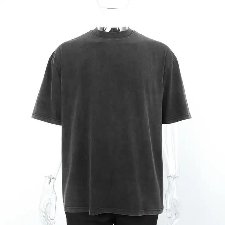Wholesale Custom High Quality Heavyweight Cotton Acid Washed Drop Shoulder Blank Oversize Men's Street Trend Vintage T Shirt