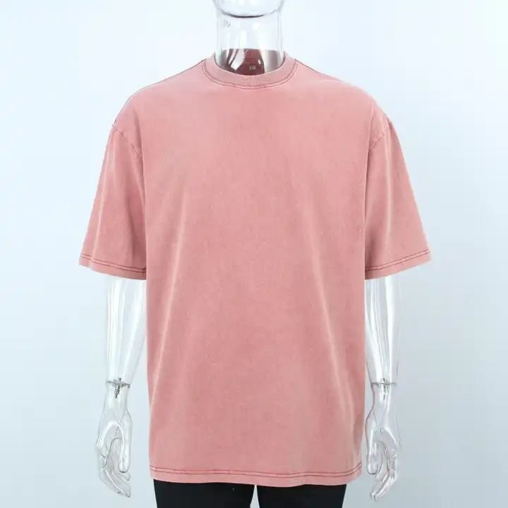 Wholesale Custom High Quality Heavyweight Cotton Acid Washed Drop Shoulder Blank Oversize Men's Street Trend Vintage T Shirt