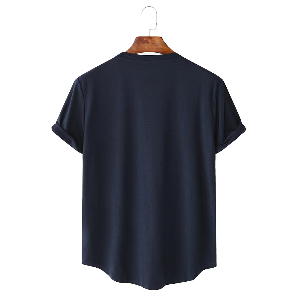 Casual Loose Short Sleeve T-shirt Plain Can Be Customized Chest Pocket Home 100% Cotton Men any Pantone Color or Multi-colors