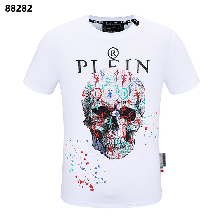 Crew-neck fashion cotton breathable skull style Pressed Drill top PLEIN Men's T-shirt