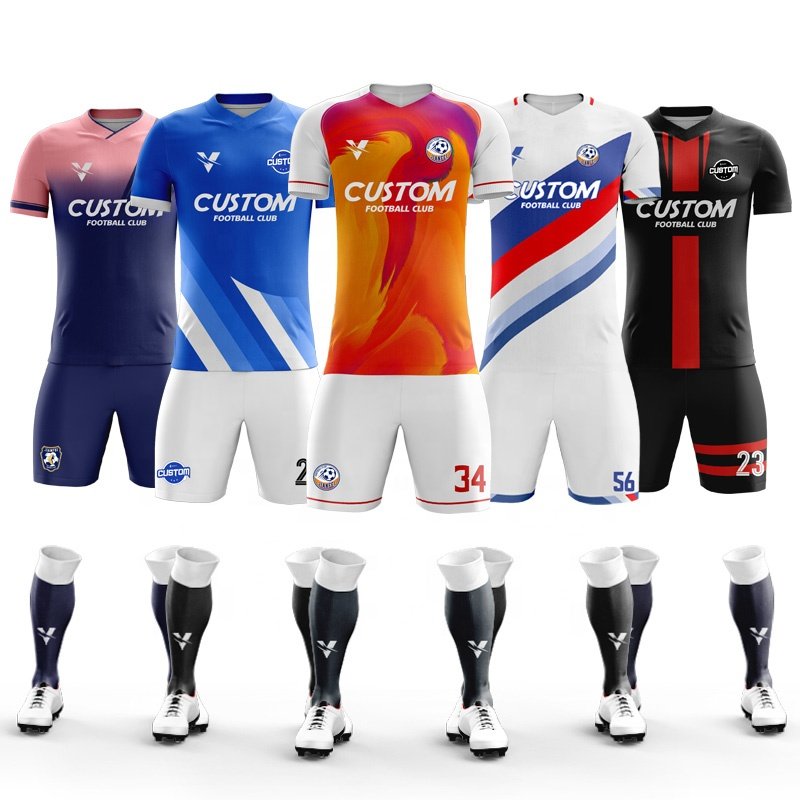 Custom Mens Football Jersey Sublimation retro soccer shirt Breathable sportswear men football Uniforms soccer t shirt Men L353