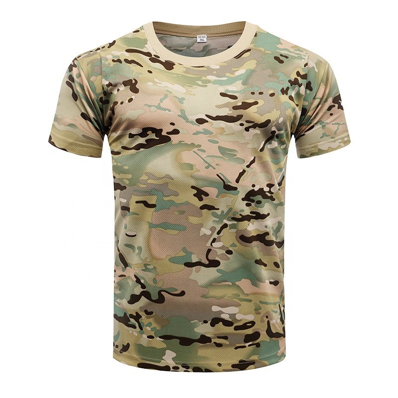 Manufacture quick- drying camouflage clothing tactical shirt Men T-shirt Tactical plus size men's T-shirts T-shirt