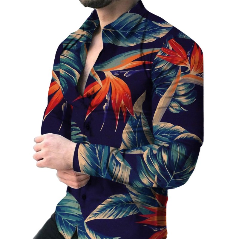 Hot Sell Turn-Down Collar Printed Shirts for Men chemise pour homme Full Sleeve Professional Formal Work Shirt for Men