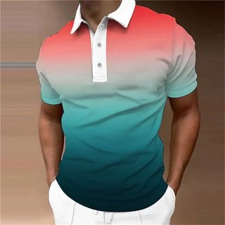 New Men'S Polo Shirt Stripe Print Simplemale Clothing Summer Casual Short Sleeve Oversize Shirt Custom Polo shirt