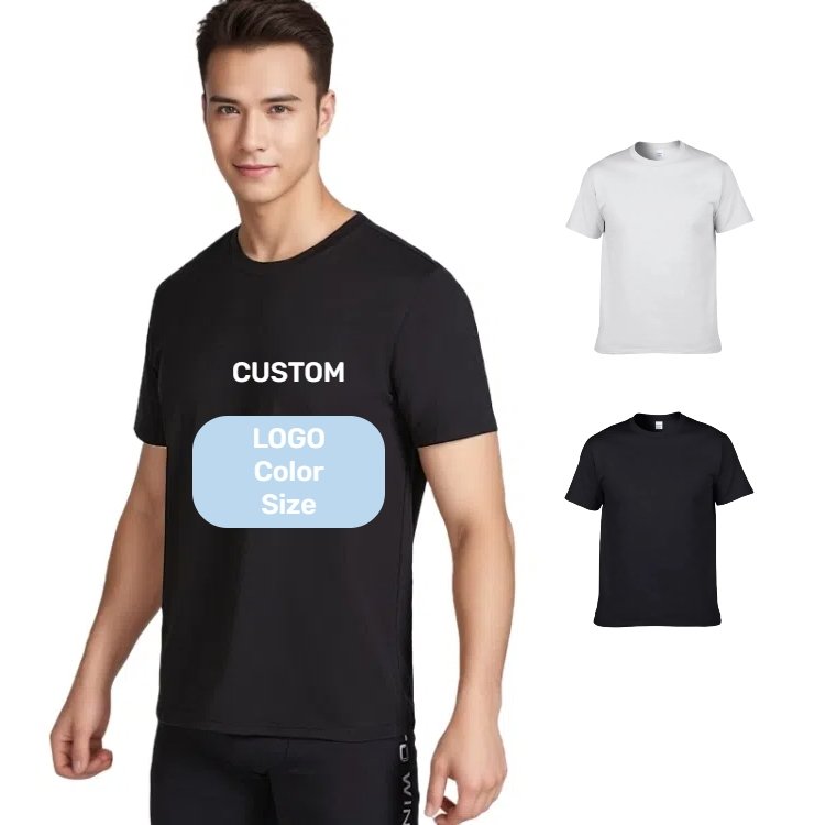 Wholesale Cheap Unisex Tee shirt High Quality 180g 100%Cotton Custom Logo Printing Blank O-Neck Regular Fit Men's t-shirts
