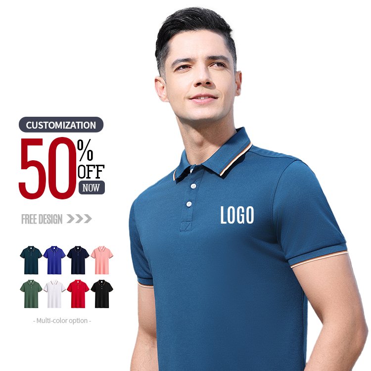 Top Quality Cotton Custom Embroidery Logo Men's Polo Shirts Casual Brand Sportswear Polos Home Fashion Male Tops