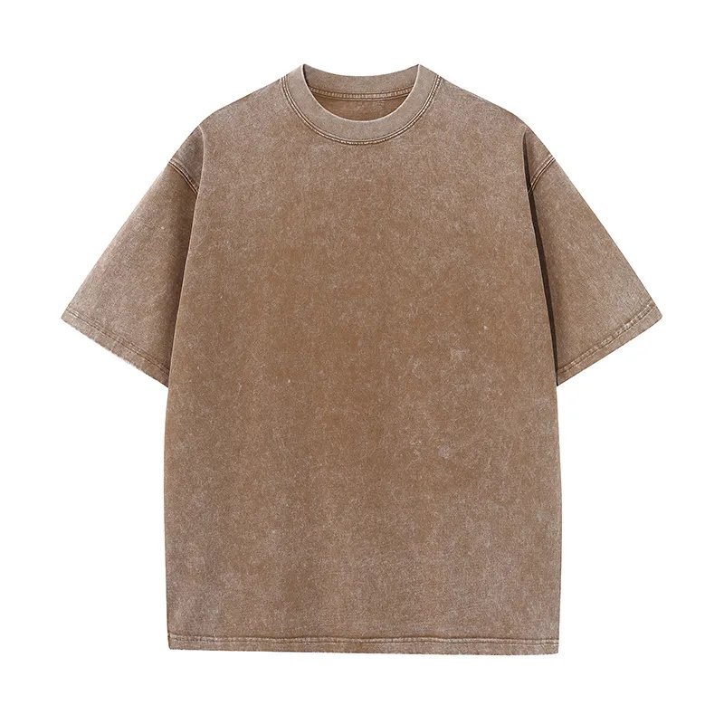 Street clothing hip-hop heavyweight 100% cotton loose blank acid wash T-shirt Custom men's vintage oversized T-shirt