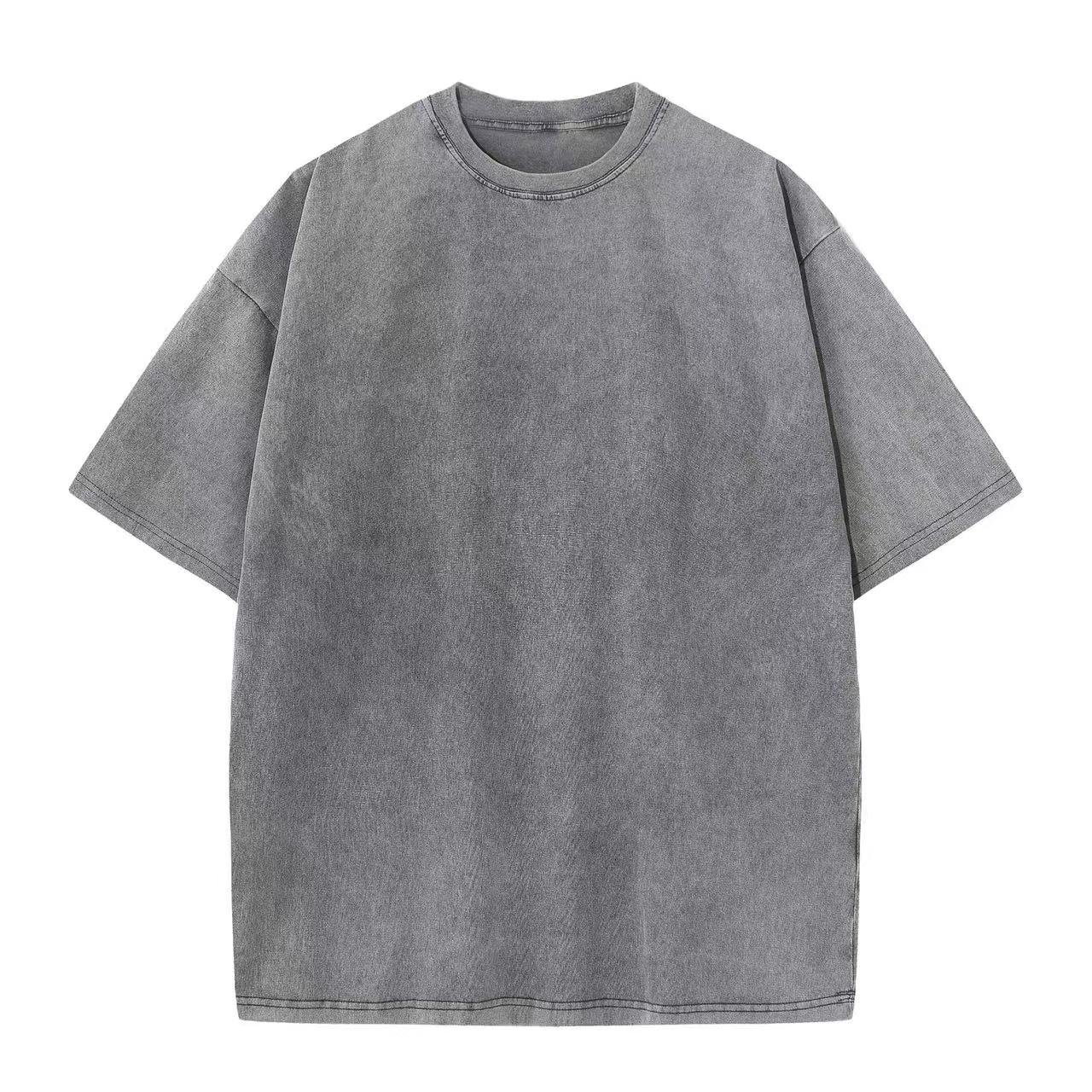 Street clothing hip-hop heavyweight 100% cotton loose blank acid wash T-shirt Custom men's vintage oversized T-shirt