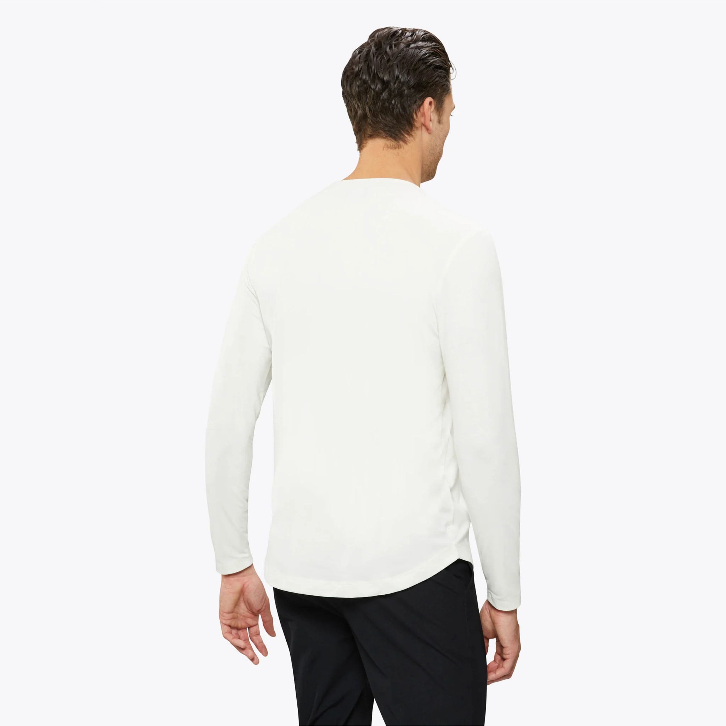 Custom Logo Buttery Soft Henley Shirt - 62% Polyester, 33% Cotton, 5% Spandex, Long Sleeves, Curve Hem, Bone Color