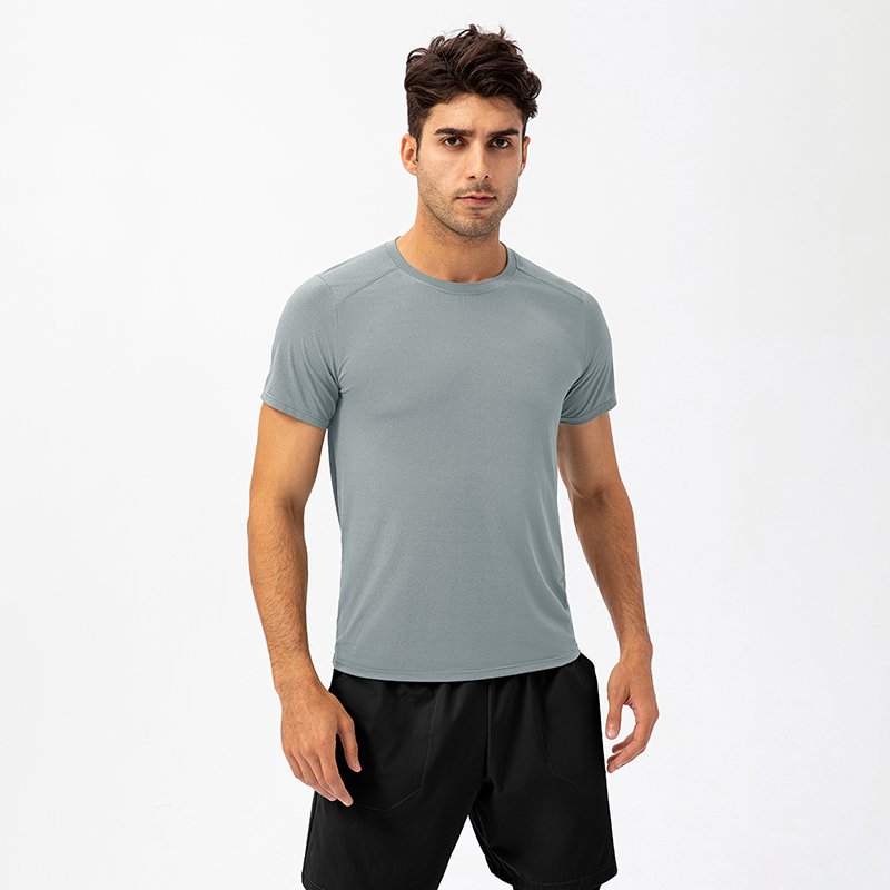 90 Polyester 10 Spandex T Shirt Men's Custom Logo Quick Dry Stretch Sports T-shirts Summer Lightweight Gym T-shirt
