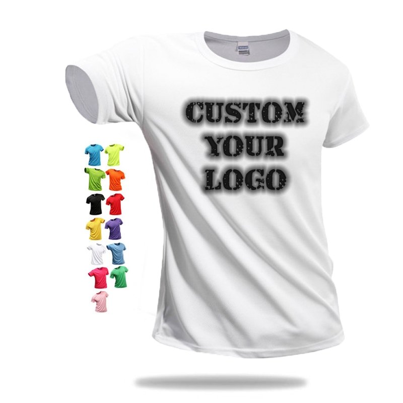 Wholesale Custom Logo Printing Polyester T-shirt Breathable Quick Dry Running Fitness Gym Men dri fi T Shirts