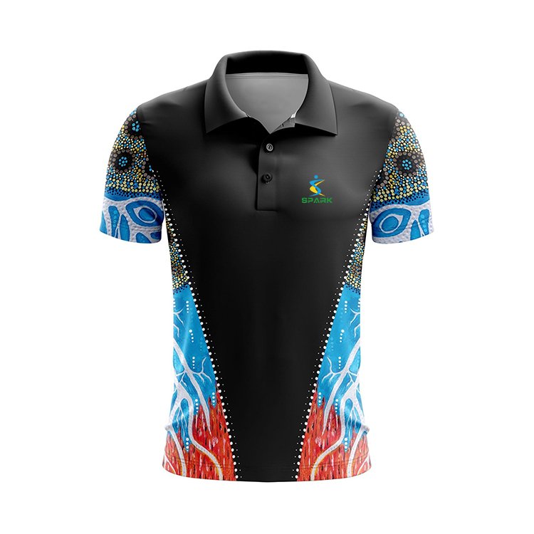 Wholesale Customized 100% Polyester Aborigines Polo Shirts Quick Dry Breathable Indigenous Sublimated Plus Size Men's T-Shirts