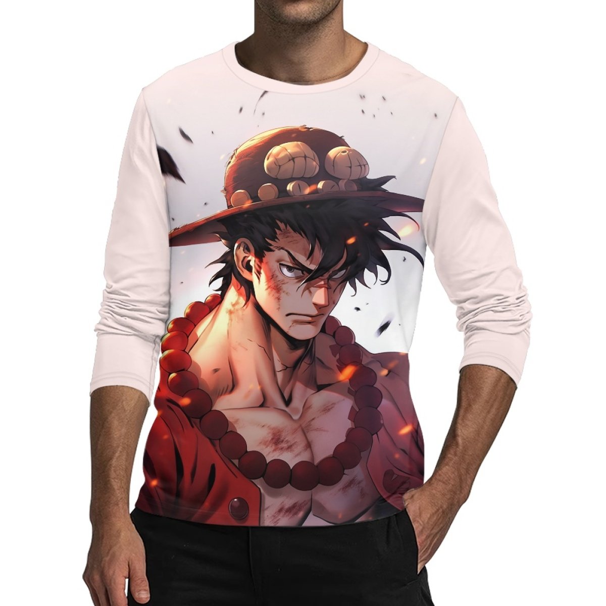 Unique New Product Custom Printing Cozy Men's Long Sleeve T Shirt Print Japanese Anime Boy Cartoon Animation Peripherals Tee