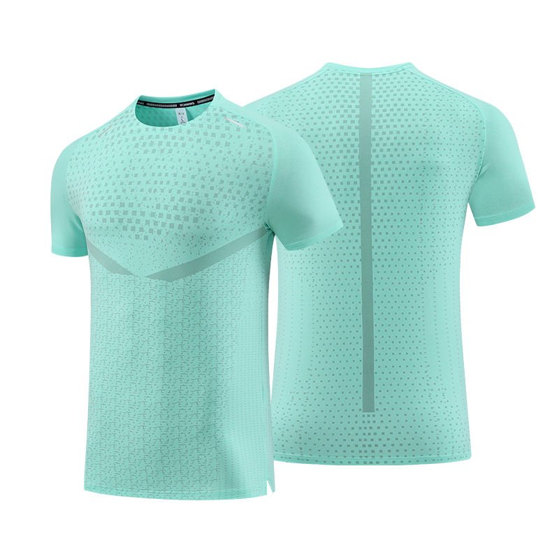 2024 New Men's Quick Dry Short Sleeve Mesh T-Shirt Activewear Training Running Workout Shirts with Reflective Stripe