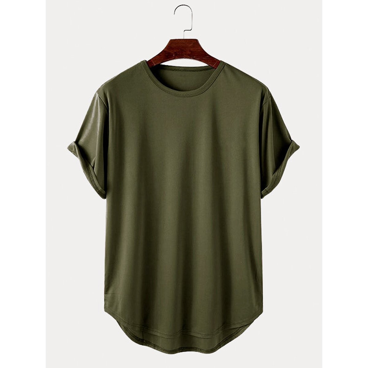 Custom Made Men's T-Shirts drop shoulder loose fit contrast trims T shirts short sleeve