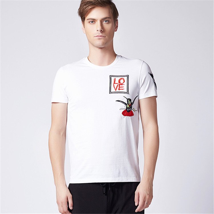 men's short sleeve blank 180-280gsm 100% cotton fitted tshirt custom silk screen t-shirts embroidery print logo quality t shirt