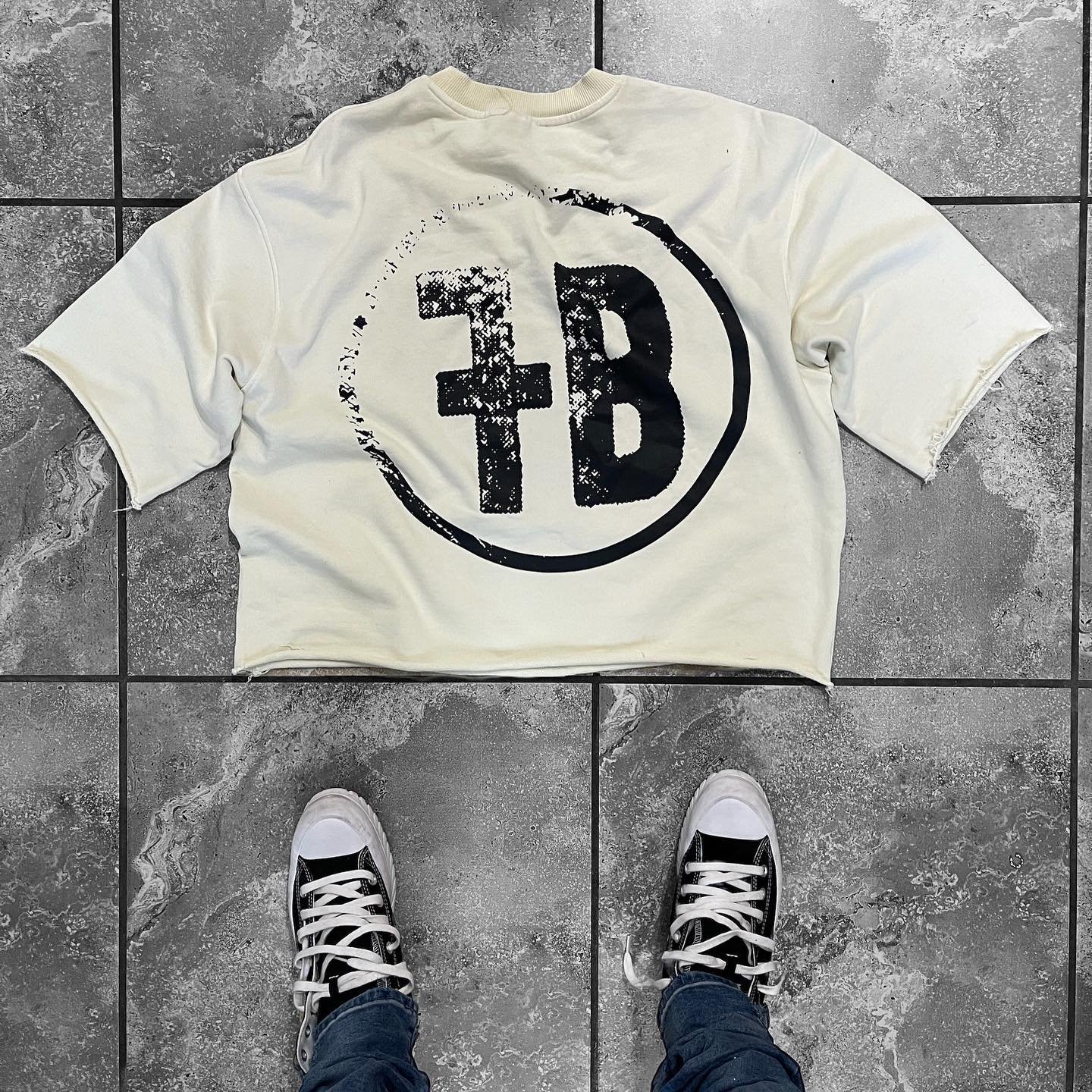 Custom 100% Cotton 300 GSM Heavyweight Sun Faded Acid Washed Screen Printing Distressed Oversize Cropped Men T-shirts