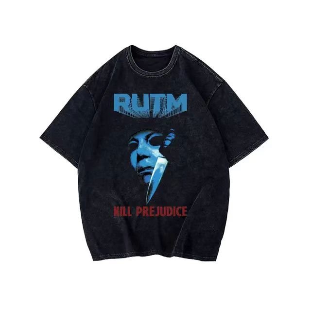 High Quality 100% Cotton Men's Acid Washed T-Shirt Custom Logo Design Oversized Drop Shoulder Print Pattern