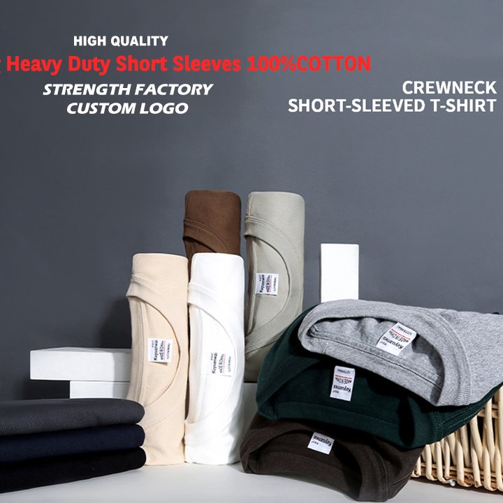 High Quality 330gsm 100% Cotton Heavyweight Oversized Printed Embroidered Plain Tee Plus Size Men's Custom Logo Pattern T-Shirt