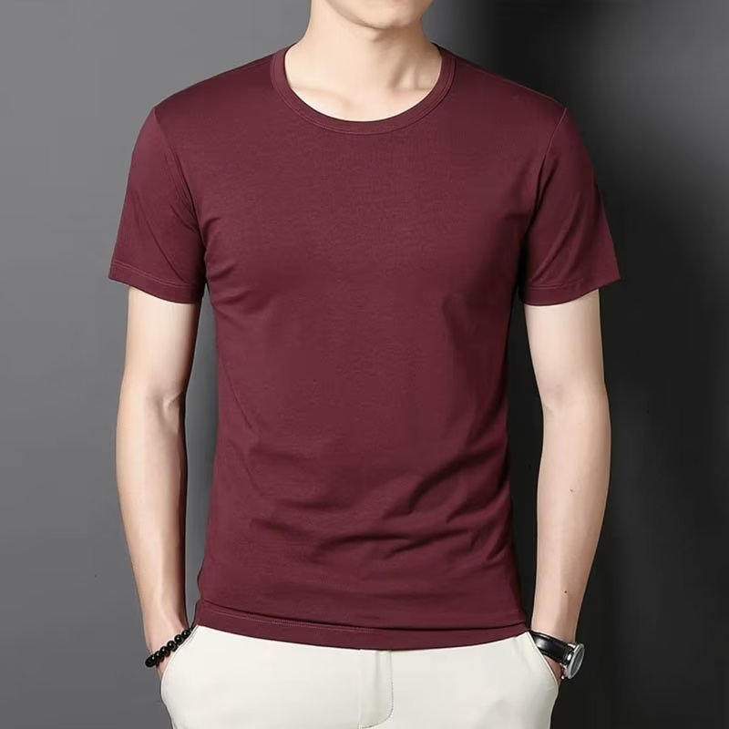 Wholesale High Quality Men's Tshirt Custom Logo Print O Neck 100% Polyester Tee T Shirt Casual Solid Blank Plain T-shirts