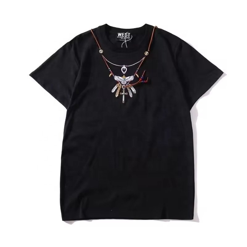 Men's short-sleeved t-shirt summer 2024 new brand trend ice silk half-sleeved cotton t-shirt top clothes men's clothing
