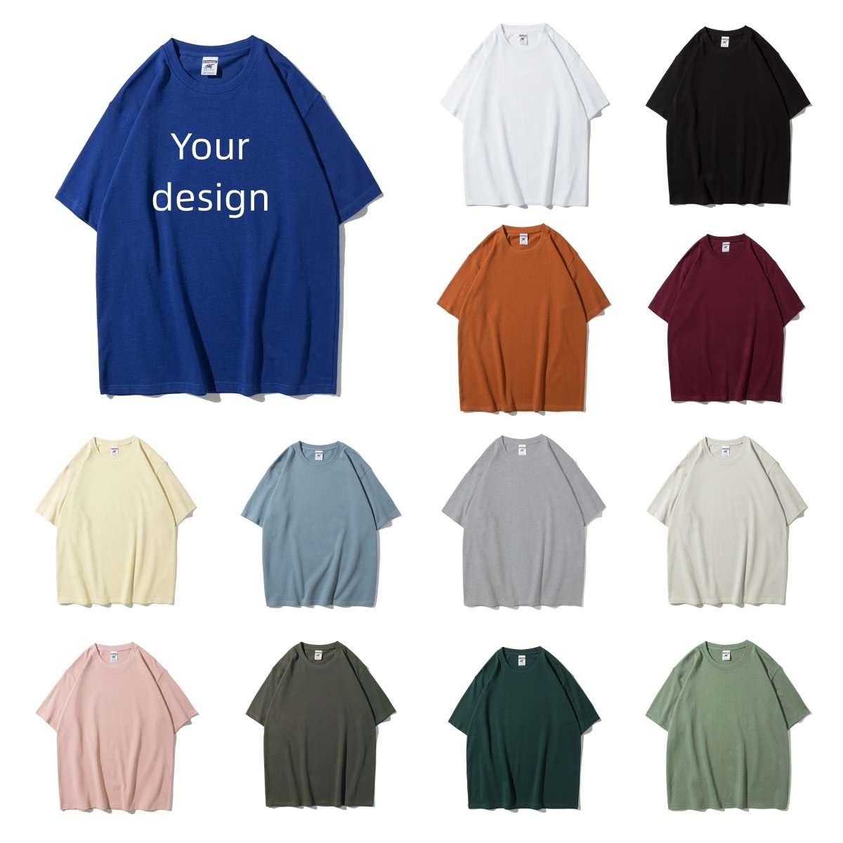 Customizable High Quality Low MOQ O-neck Custom Brand T Shirts 100% Cotton Blank Plain Men's T-shirts Plus Size T Shirts Knitted
