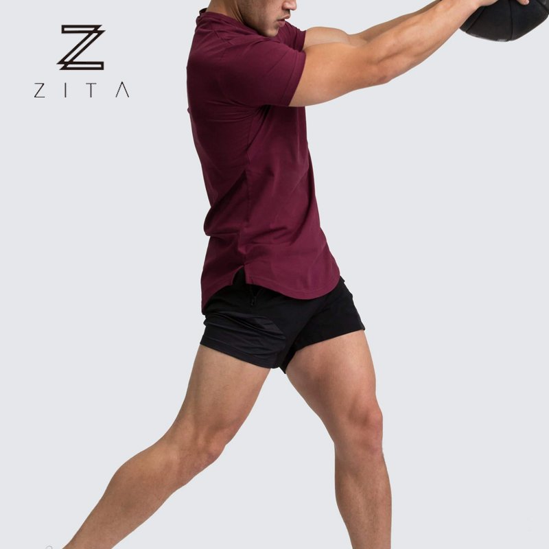 Custom Spandex Short Sleeve Light Weight Breathable Scoop Bottom Muscle Fitness bodybuilding Mens Gym Quick Dry T Shirt